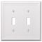 Amerelle Amerelle Chelsea White 2 gang Stamped Steel Toggle Wall Plate 1 pk 149TTW - alternate 3
